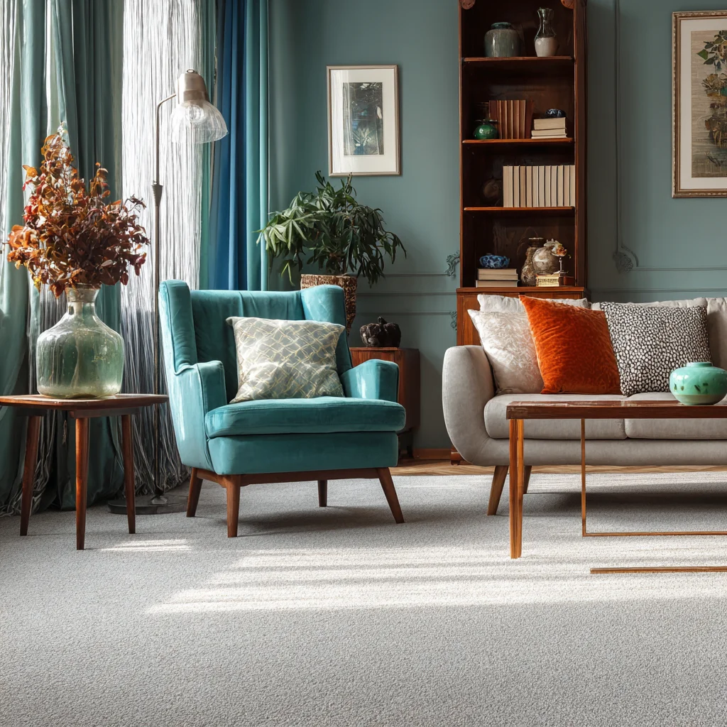 Beautiful living room with professional carpet cleaning